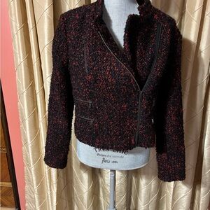 Banana Republic Black and Red Tweed Blazer